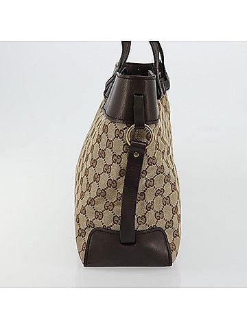 Gucci Belted Bucket Tote Gg Canvas With Leather Beige Canvas Tote Bag Bag (view 2)