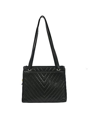 Chanel Vintage Zip Shoulder Bag Chevron Caviar Black Calfskin Shoulder Bag Bag (view 1)