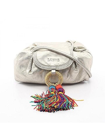 Loewe Loewe fringe shoulder bag/handbag, leather, women's, gold tone. (view 1)
