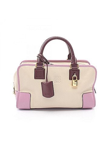 Loewe Loewe Amazona 28 Handbag, Leather, Women's, Ivory, Purple, Bordeaux (view 1)