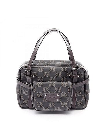 Loewe Loewe Anagram Handbag, Coated Canvas Leather, Women's, Black/Brown (view 1)