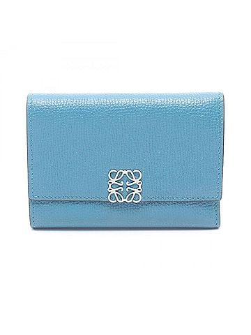 Loewe Loewe Anagram Vertical Wallet Small Tri-fold Leather Women's Green C821S33X12 (view 1)