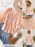 Free People Solid Pink Orange Ivory Blouse Size M - photo 4