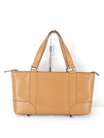 Burberry BURBERRY Burberry Nova Check Leather Handbag, Camel, Women's (view 1)