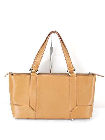 Burberry BURBERRY Burberry Nova Check Leather Handbag, Camel, Women's (view 2)