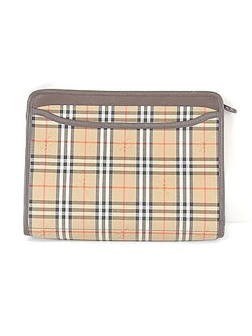 Burberry BURBERRY Nova Check Clutch Bag, Canvas/Leather, Beige, Women's (view 2)