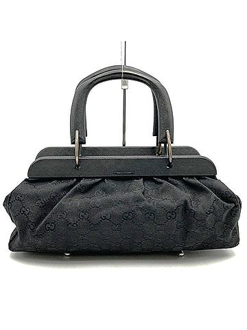 Gucci GUCCI 112683 GG Canvas Handbag Wood Black Women's (view 1)