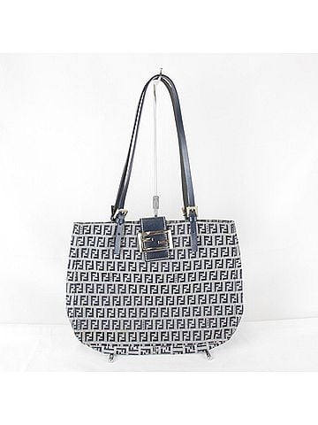 Fendi FENDI Zucchino Tote Bag, Canvas, Navy, Women's (view 1)