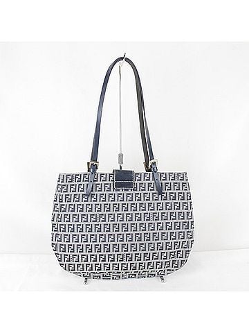 Fendi FENDI Zucchino Tote Bag, Canvas, Navy, Women's (view 2)