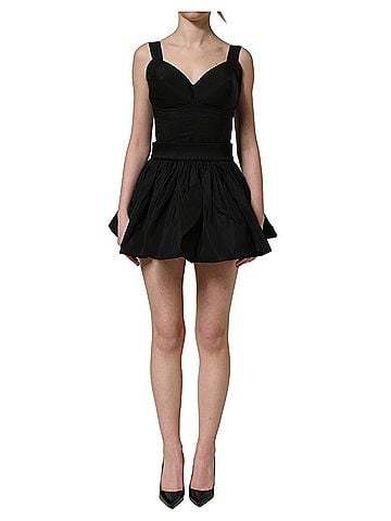 Dolce & Gabbana Basic Black Nylon A-Line Sleeveless Mini Women's Dress (view 1)