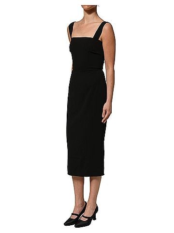 Dolce & Gabbana Basic Black Viscose Stretch Sheath Midi Women's Dress (view 2)