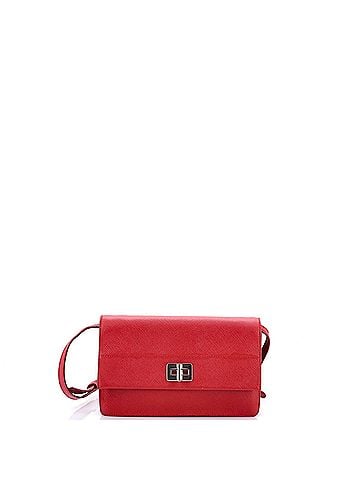 Prada Turn Lock Wallet Crossbody Saffiano Leather Small (view 1)