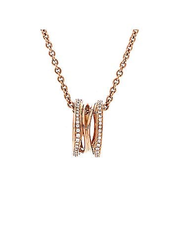 Bvlgari B.Zero1 Open Design Legend Zaha Hadid Pendant Necklace 18K Rose Gold with Diamonds (view 1)