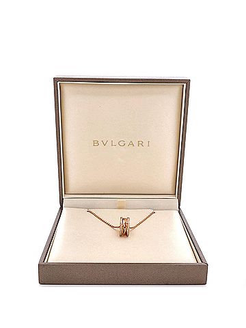 Bvlgari B.Zero1 Open Design Legend Zaha Hadid Pendant Necklace 18K Rose Gold with Diamonds (view 2)