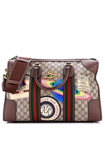 Gucci Courrier Carry On Convertible Duffle GG Coated Canvas with Applique Small (view 1)