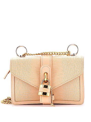 Chloé Aby Shoulder Bag Lizard and Crocodile Embossed Leather Small (view 1)