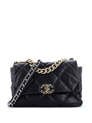 Chanel 19 Flap Bag Quilted Shiny Crumpled Calfskin Large (view 1)