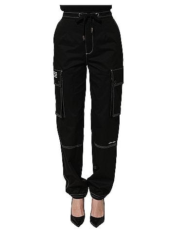 Dolce & Gabbana Basic Black Vibe Cargo High Waist Straight Women's Pants (view 1)