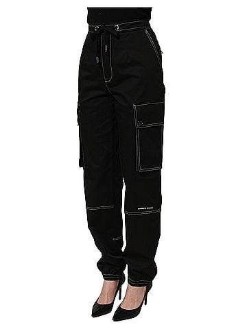 Dolce & Gabbana Basic Black Vibe Cargo High Waist Straight Women's Pants (view 2)