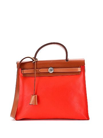 Hermès Herbag Zip Berline Vache Canvas and Leather 31 (view 1)