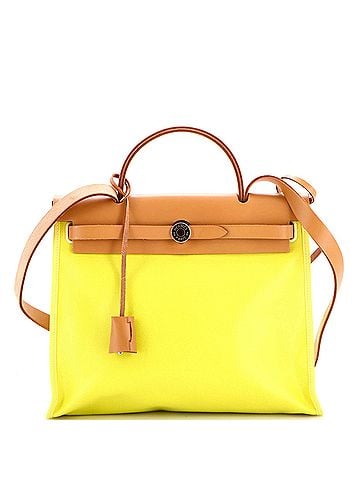 Hermès Herbag Zip Berline Vache Canvas and Leather 31 (view 1)