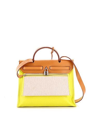 Hermès Herbag Zip Berline Vache Canvas and Leather 31 (view 2)