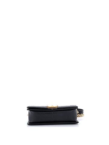 Chanel Logo Top Handle Boy Flap Bag Quilted Calfskin Old Medium (view 2)