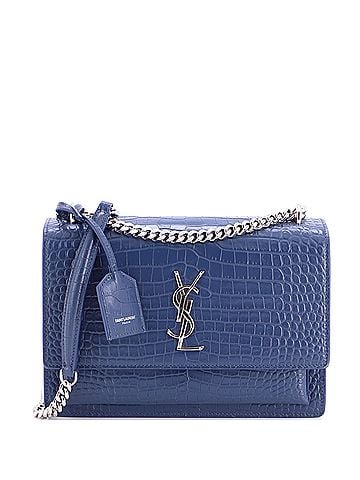 Saint Laurent Sunset Crossbody Bag Crocodile Embossed Leather Medium (view 1)