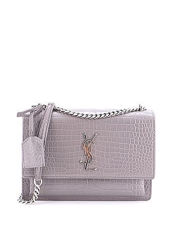 Saint Laurent Sunset Crossbody Bag Crocodile Embossed Leather Medium (view 1)
