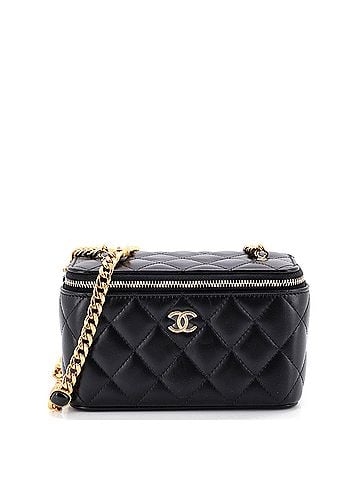 Chanel Classic Vanity Case with Resin Pearl Chain Quilted Lambskin Small (view 1)