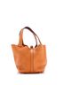 Hermès 100% Leather Brown Eclat Picotin Lock Bag Clemence MM One size - photo 4