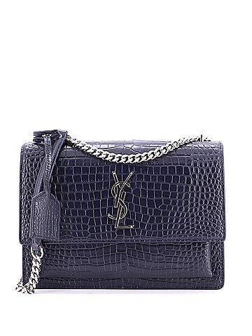 Saint Laurent Sunset Crossbody Bag Crocodile Embossed Leather Medium (view 1)
