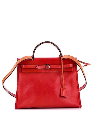 Hermès Herbag Zip Berline Vache Canvas and Leather 31 (view 1)