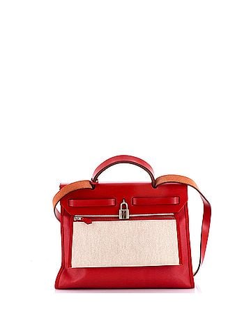 Hermès Herbag Zip Berline Vache Canvas and Leather 31 (view 2)