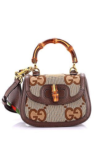 Gucci Bamboo 1947 Top Handle Bag Jumbo GG Canvas Mini (view 1)