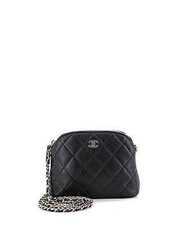 Chanel CC Dome Zip Clutch with Chain Quilted Caviar Mini (view 1)