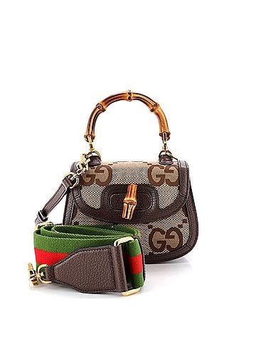 Gucci Bamboo 1947 Top Handle Bag Jumbo GG Canvas Mini (view 1)