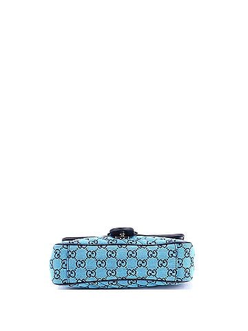 Gucci GG Marmont Flap Bag Diagonal Quilted GG Canvas with Leather Small (view 2)