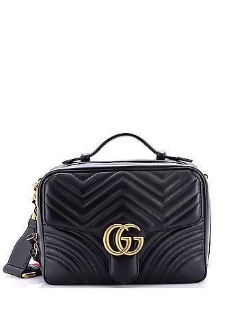 Gucci GG Marmont Zip Around Camera Bag Matelasse Leather Small (view 1)