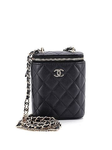 Chanel Vertical Classic Vanity Case with Chain Quilted Caviar Mini (view 1)