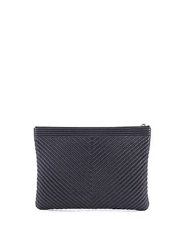 Chanel Boy O Case Clutch Chevron Caviar Medium (view 2)