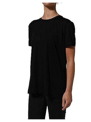 Dolce & Gabbana Basic Black Wool Crew Neck Short Sleeves Women's T-shirt (view 2)
