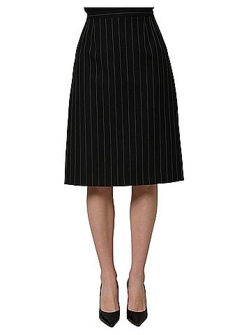 Dolce & Gabbana Basic Black Pinstriped HighWaist Pencil Cut Women's Skirt (view 1)