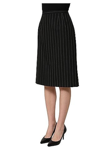 Dolce & Gabbana Basic Black Pinstriped HighWaist Pencil Cut Women's Skirt (view 2)
