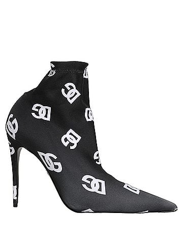 Dolce & Gabbana Basic Black Logo Stretch Heels Ankle Boots Women's Shoes (view 1)