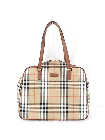 Burberry BURBERRY Nova Check Shadow Horse Handbag, Canvas/Leather, Beige, Women's (view 1)