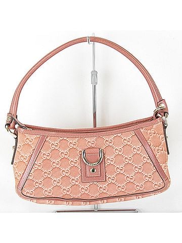 Gucci GUCCI Abbey Mini Handbag 130939 2123 Suede/Leather Pink Women's (view 1)