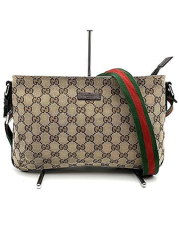 Gucci GUCCI 189749 GG Canvas Sherry Shoulder Bag Leather Brown Women's (view 1)