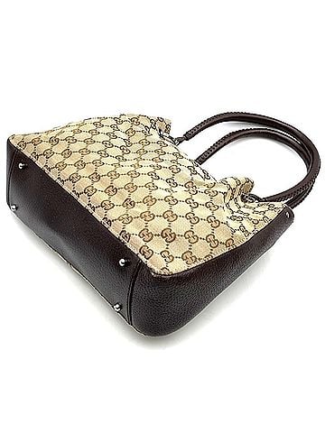 Gucci GUCCI 115007 Tote Bag Handbag GG Canvas Leather Brown Women's (view 2)