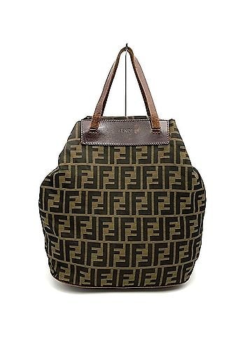 Fendi FENDI Zucca Handbag Tote Bag Eco Nylon Leather Brown Women's (view 1)
